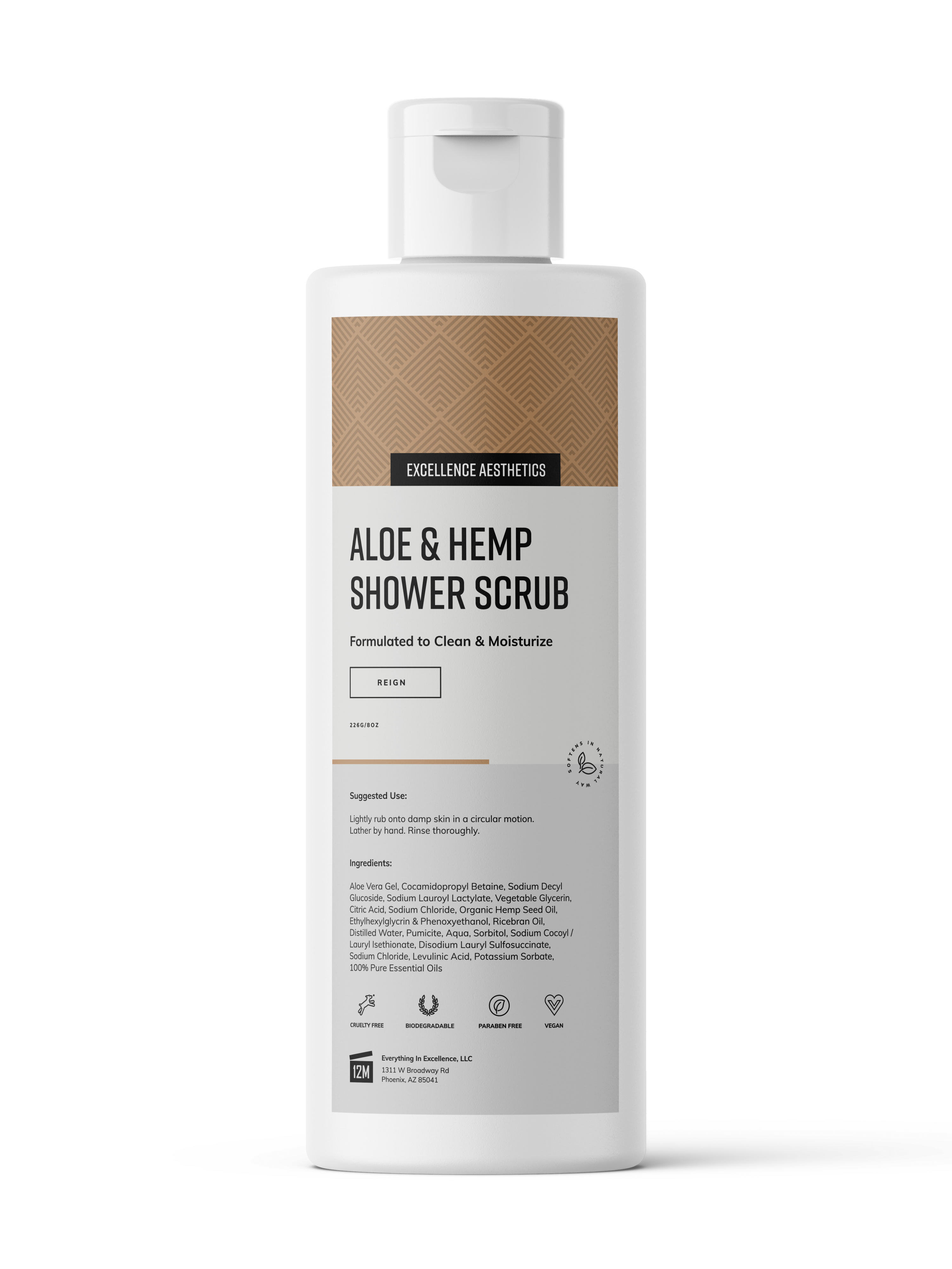 Excellence Aesthetics Aloe & Hemp Shower Scrub  Everything In Excellence,  LLC