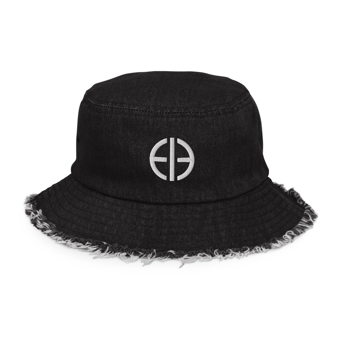 eie Distressed denim bucket hat