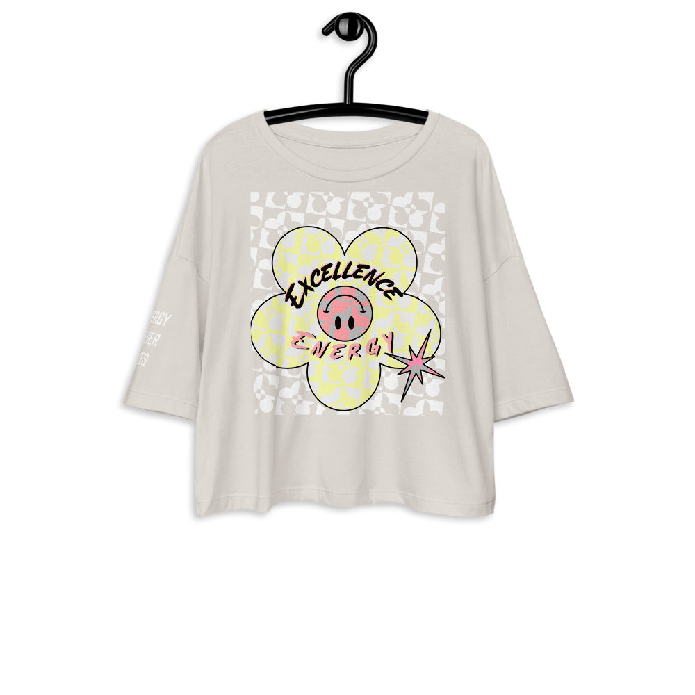 Excellence Energy Loose drop shoulder crop top