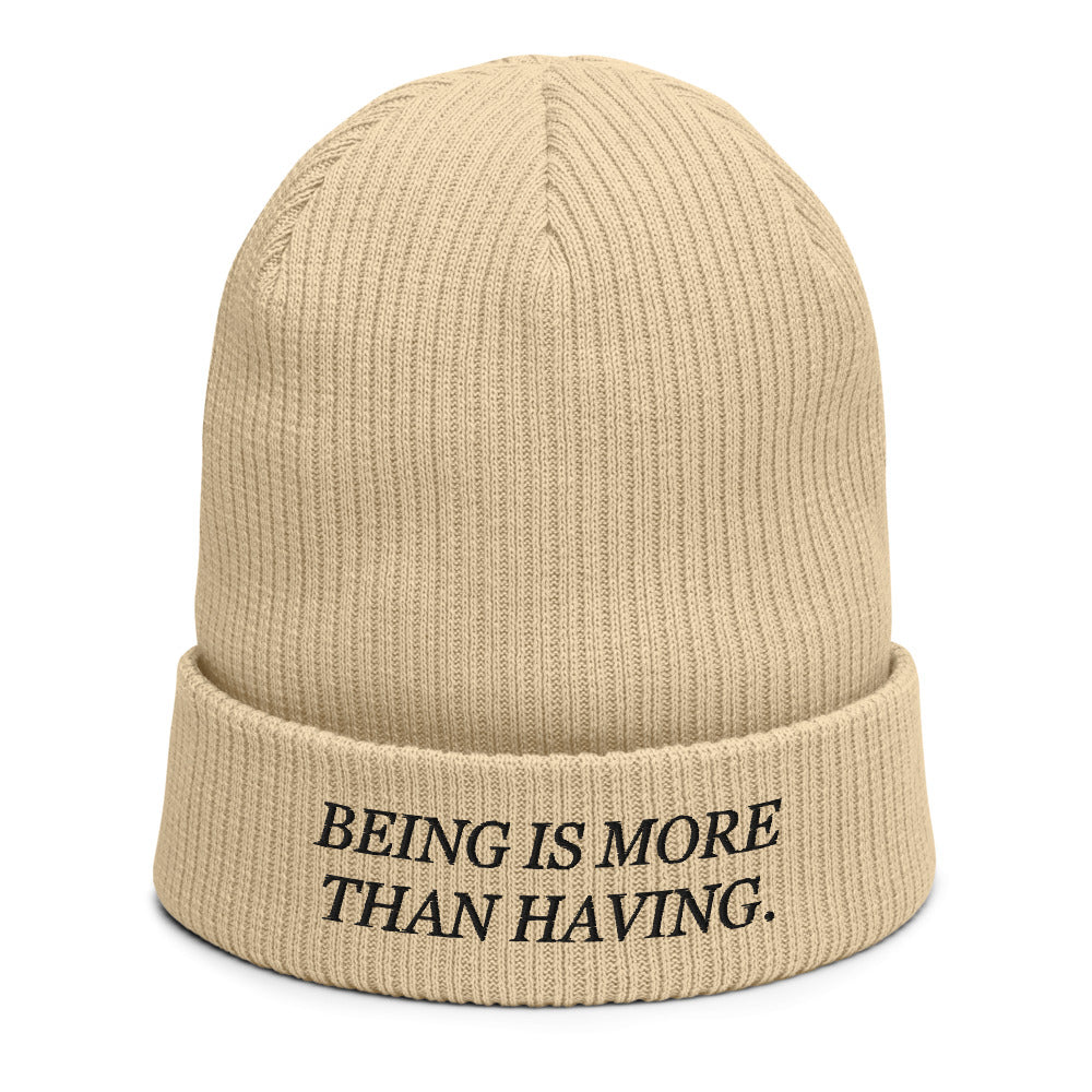 Excellence Affirmation Organic ribbed beanie