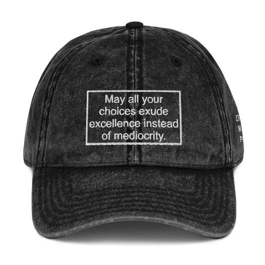 Excellence Affirmation Vintage Cotton Twill Cap