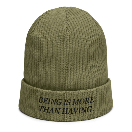Excellence Affirmation Organic ribbed beanie